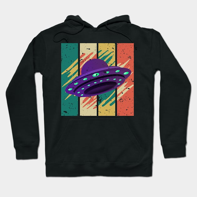 Vintage UFO Alien Space Hoodie by PixelArt